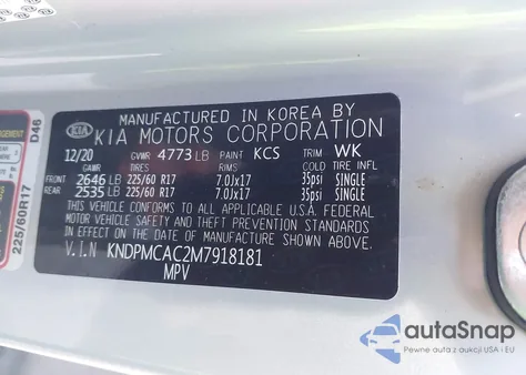 2021 Kia Sportage Lx z USA, uszkodzony, nr VIN KNDPMCAC2M7918181